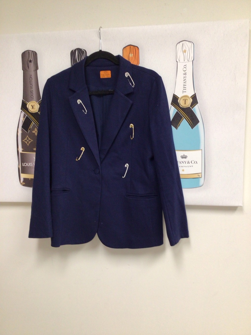 Mary Crafts Navy Embellished Blazer Size 12